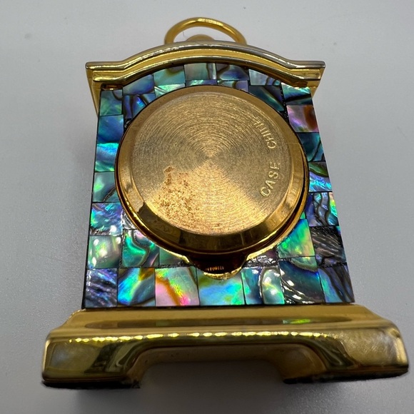 Vintage Style Abalone Inlay Mini Mantel Clock – Decorative Collectible - Picture 5 of 5